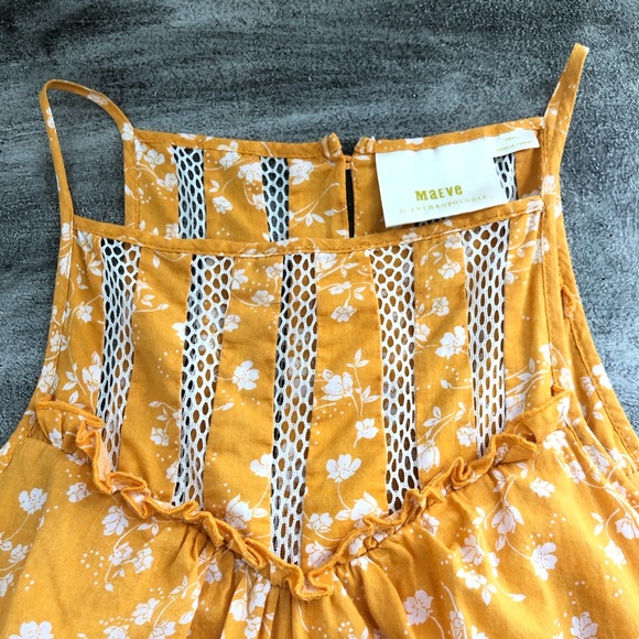 Anthropologie/ Maeve yellow floral tank size S - Picture 3 of 8